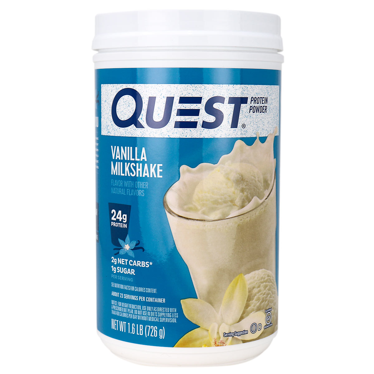 Quest Whey & Casein Blend Protein Powder Vanilla Milkshake, 1.6lb