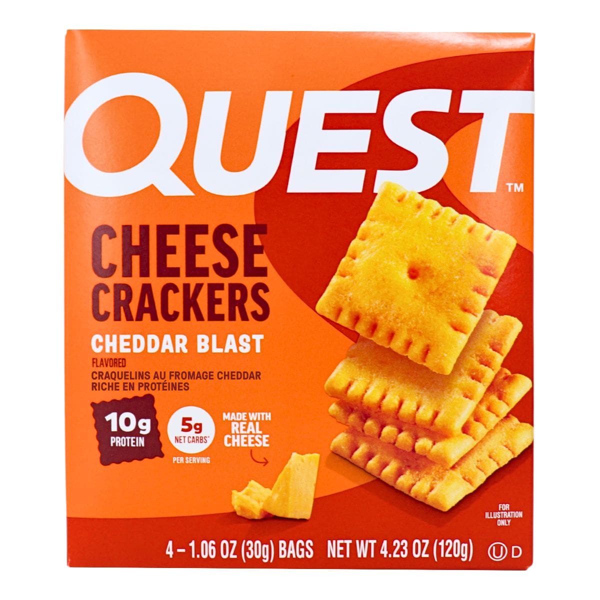 Quest High Protein Cheese Crackers Cheddar Blast, 4 Pack