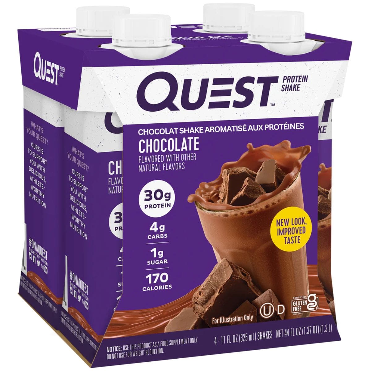 Quest Protein Flavored Shake Chocolate, 4 Pack