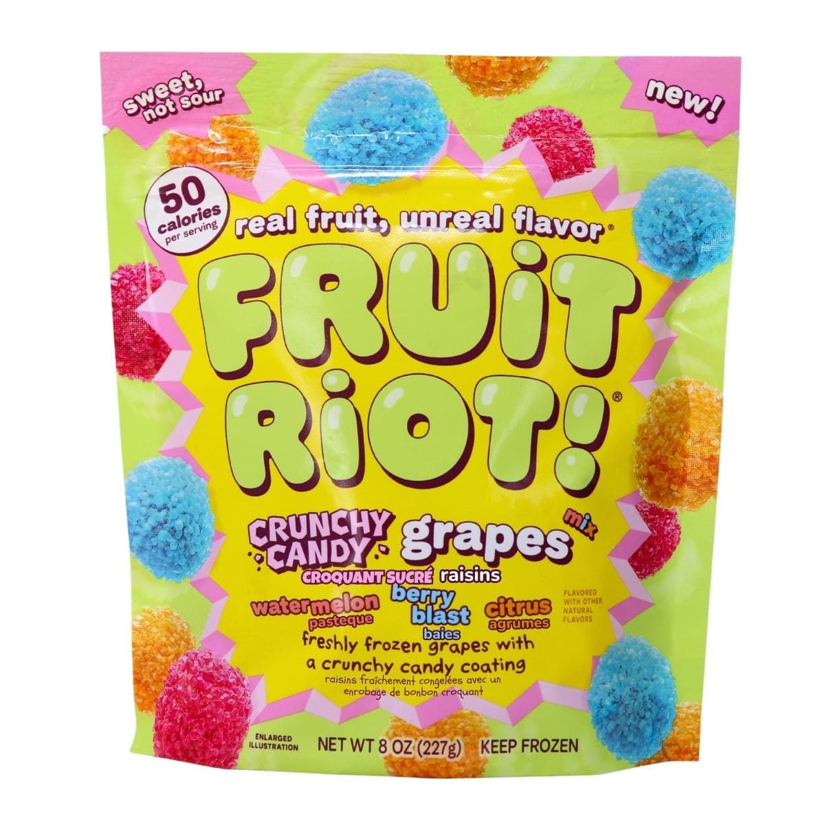 Fruit Riot Frozen Candy Crunch Mixed Grapes, 227 g