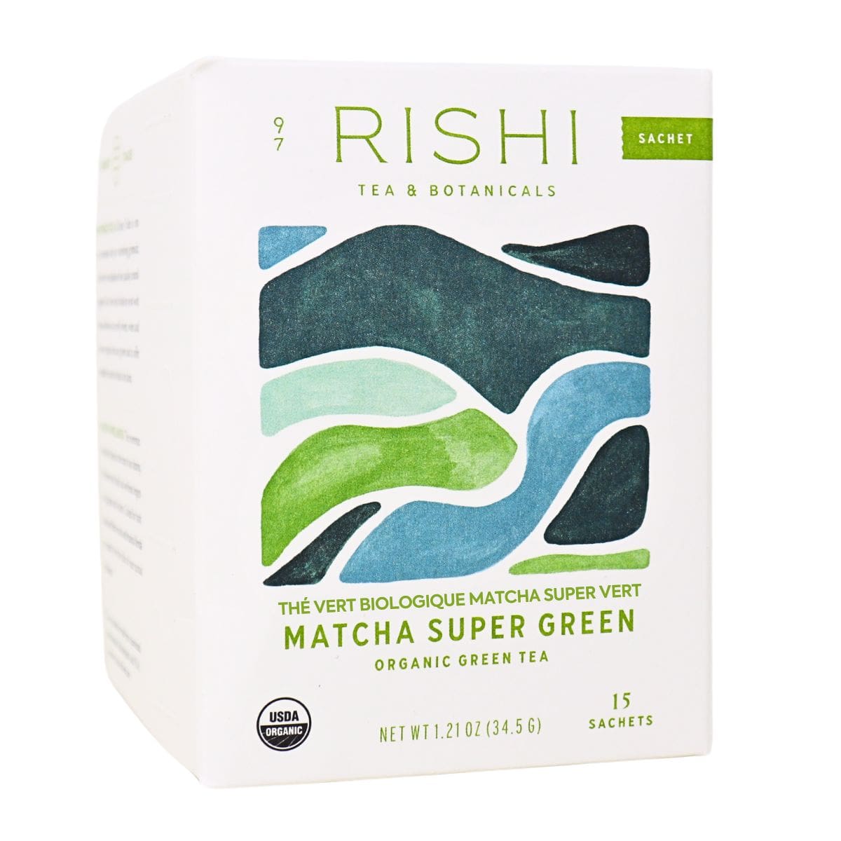 Rishi Tea &amp; Botanicals Organic Green Tea Matcha Super Green, 15 Sachets