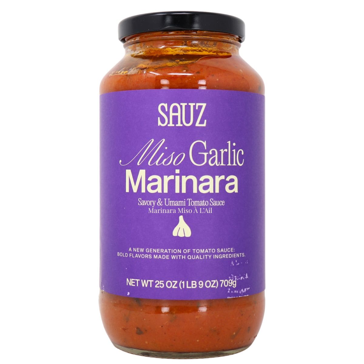 Sauz Savoury &amp; Umami Tomato Sauce Miso Garlic Marinara, 709g