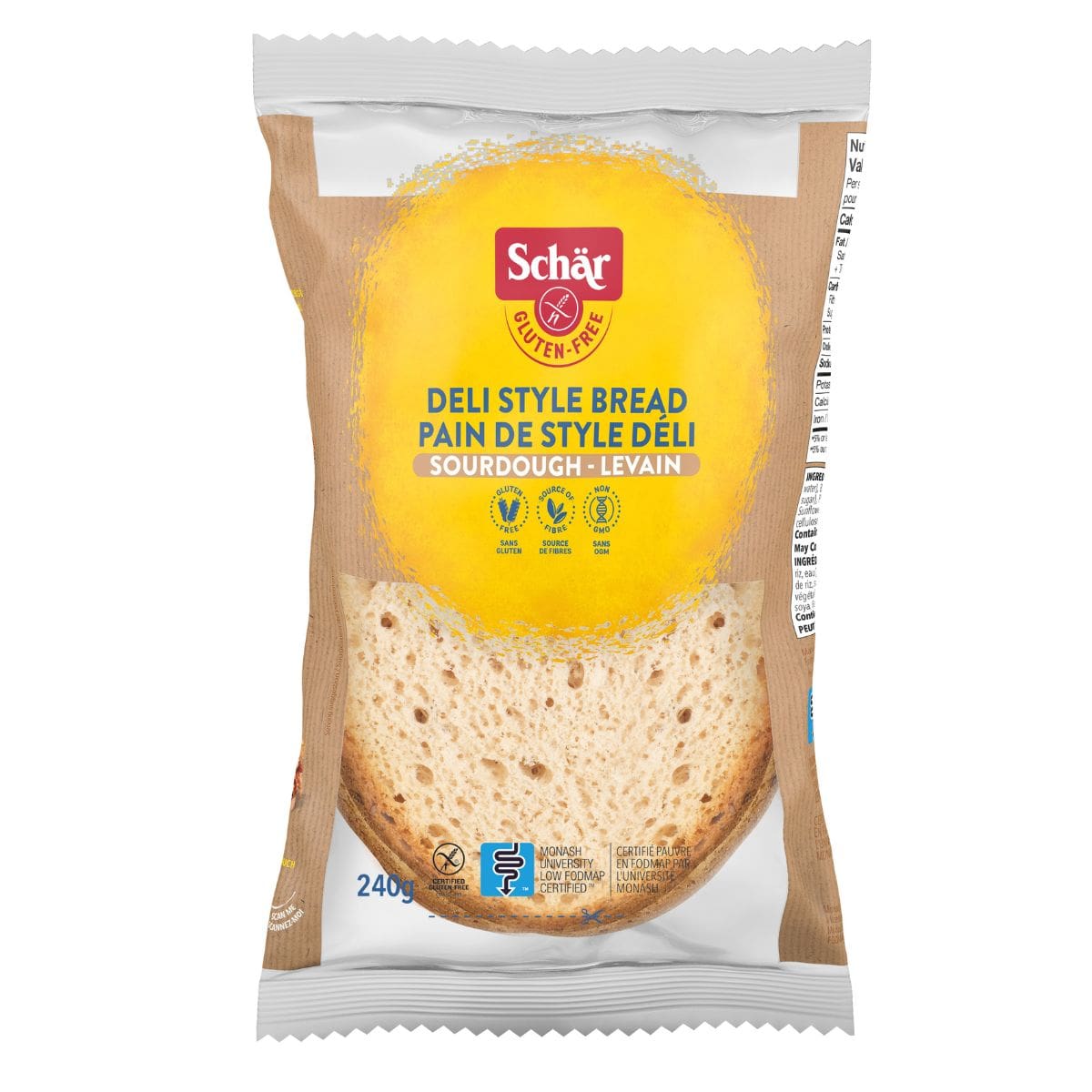 Schär Gluten-Free Deli Style Bread Sourdough, 240g