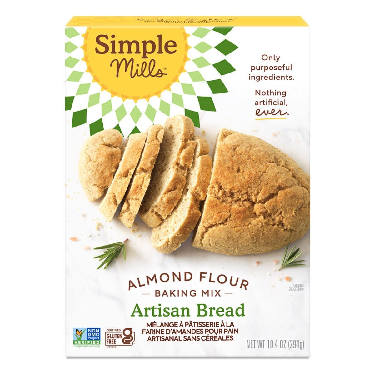 Simple Mills Grain-Free Almond Flour Baking Mix Artisan Bread, 294g