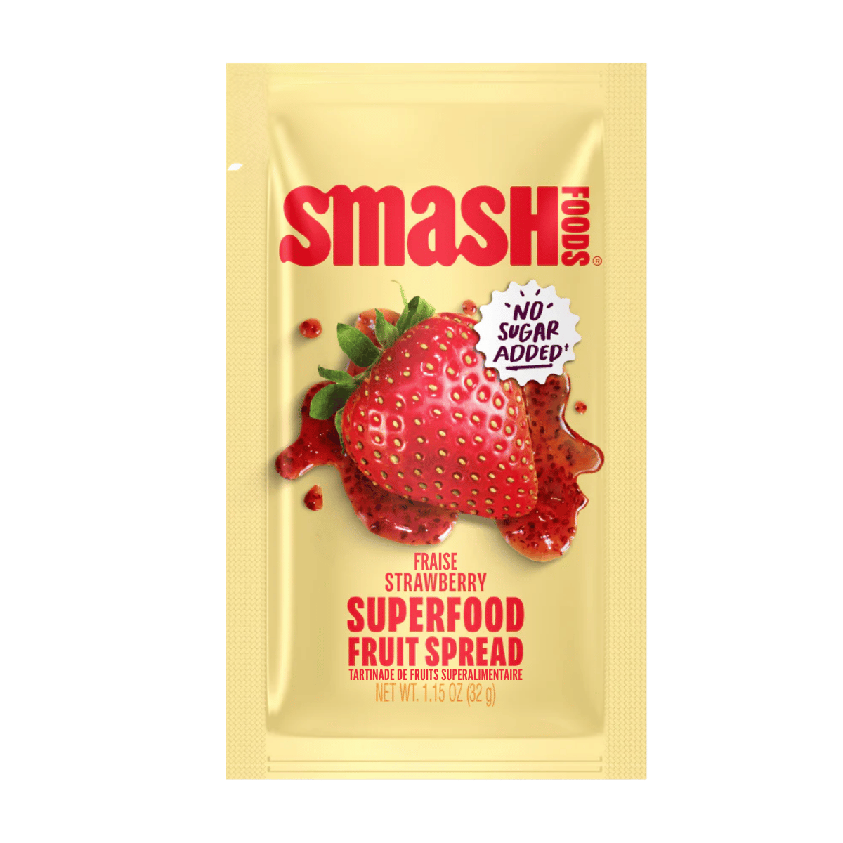 Smash Foods Superfood Fruit Spread Squeeze Packet Strawberry, 32 g