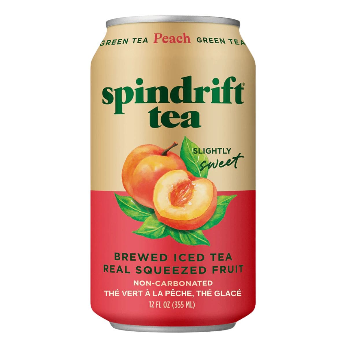 Spindrift Iced Tea Peach Green Tea, 355mL