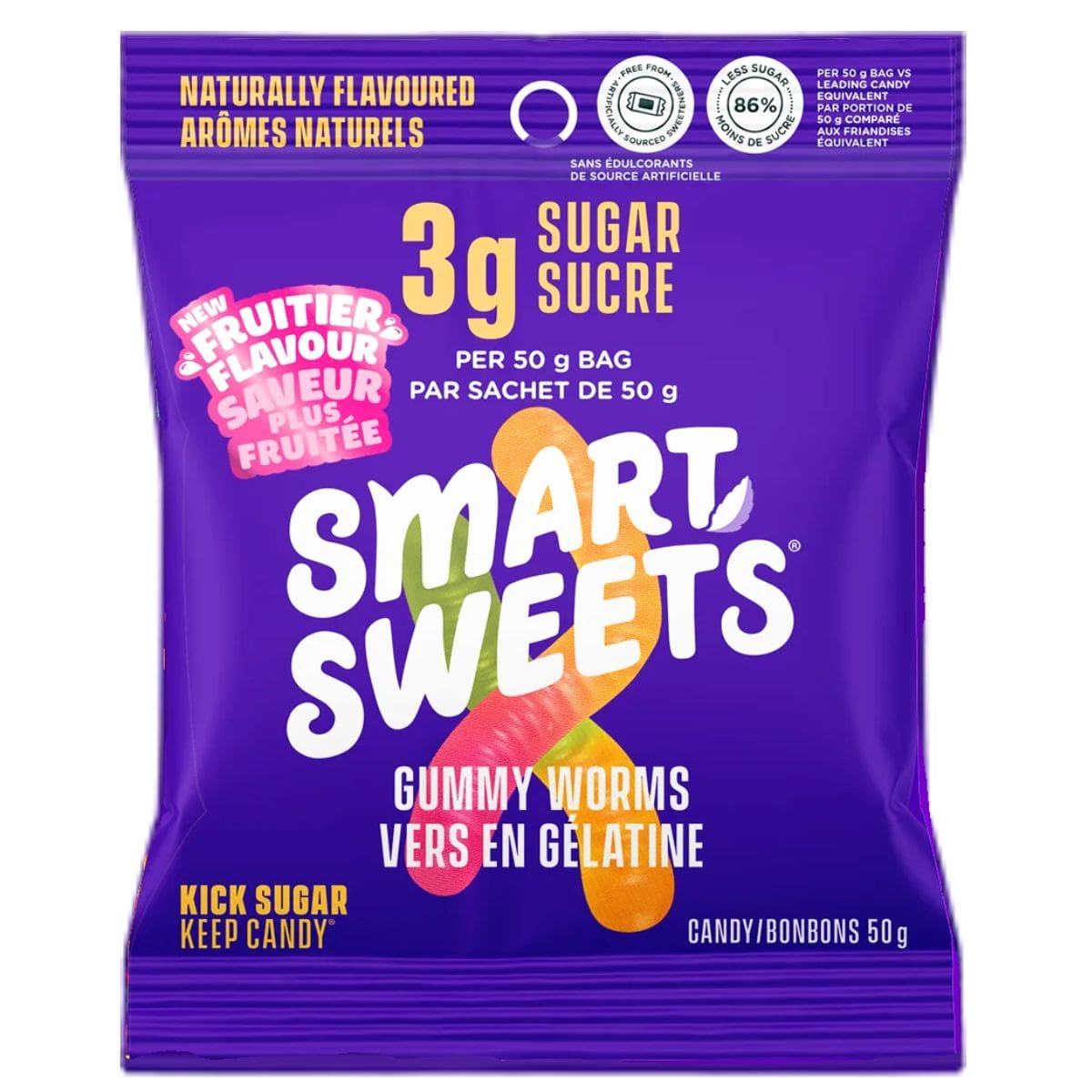 SmartSweets Low Sugar Gummy Worms, 50g