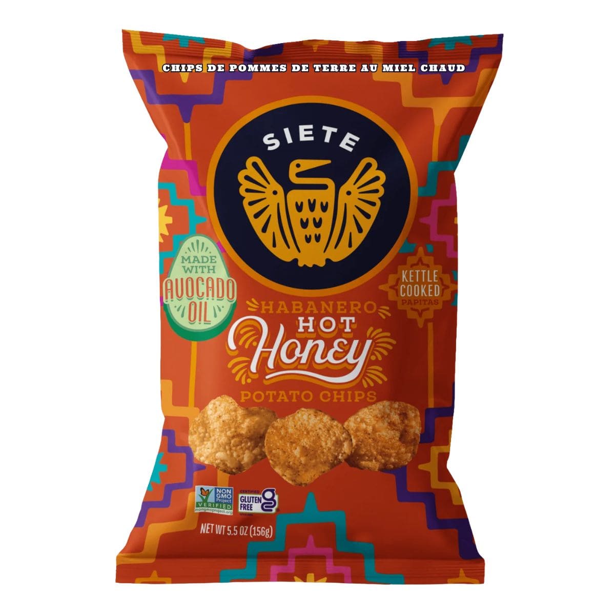 Siete Grain-Free Kettle Cooked Potato Chips Habanero Hot Honey, 156g