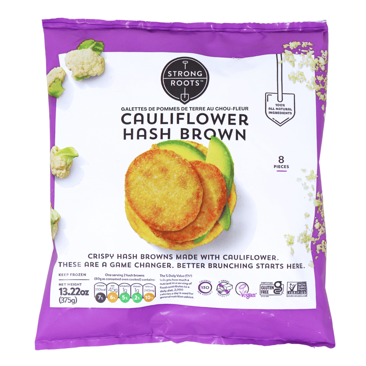 Strong Roots Cauliflower Hash Browns, 375 g