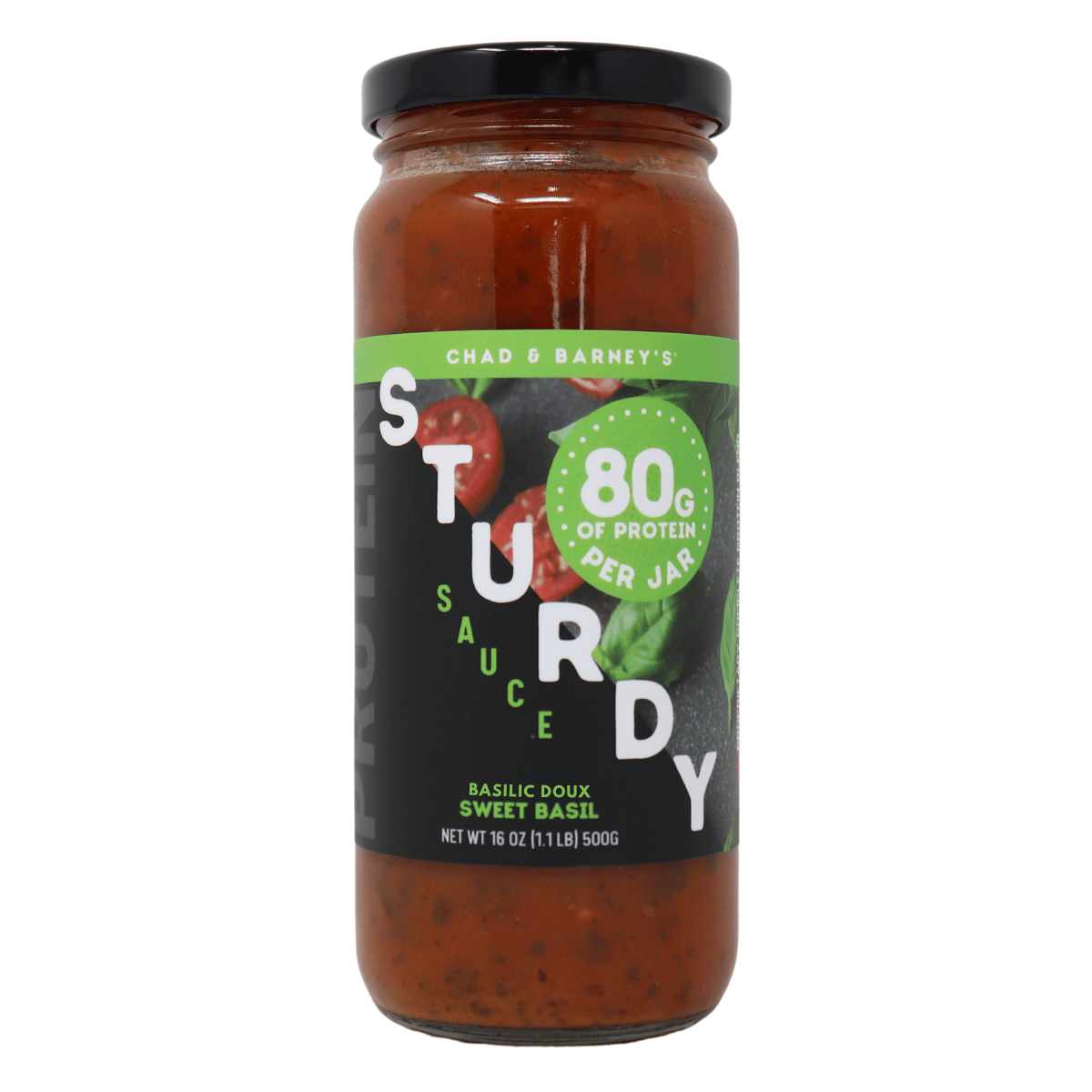 Sturdy Sauce Protein Tomato Sauce Sweet Basil, 500 g