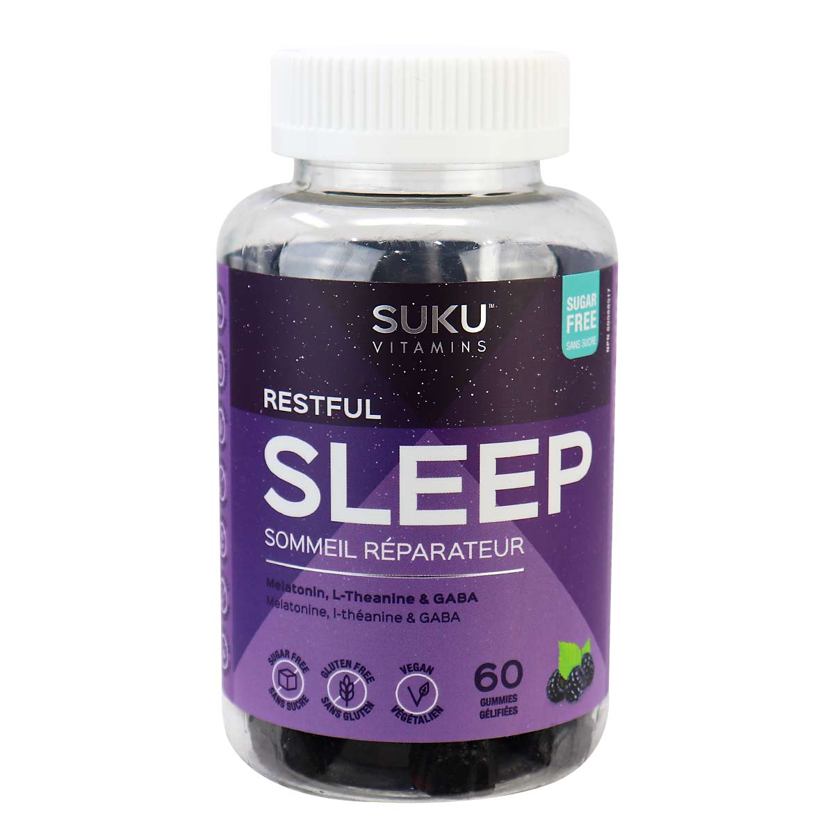 SUKU Vitamins Sugar-Free Gummies Restful Sleep with Melatonin, 60 Gummies