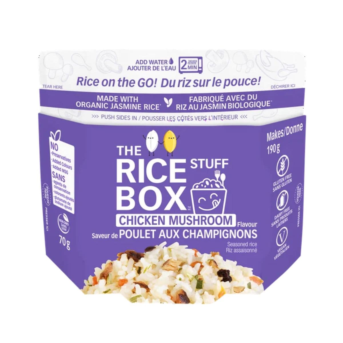 The Rice Stuff Box Microwavable Seasoned Rice Chicken Mushroom, 70g