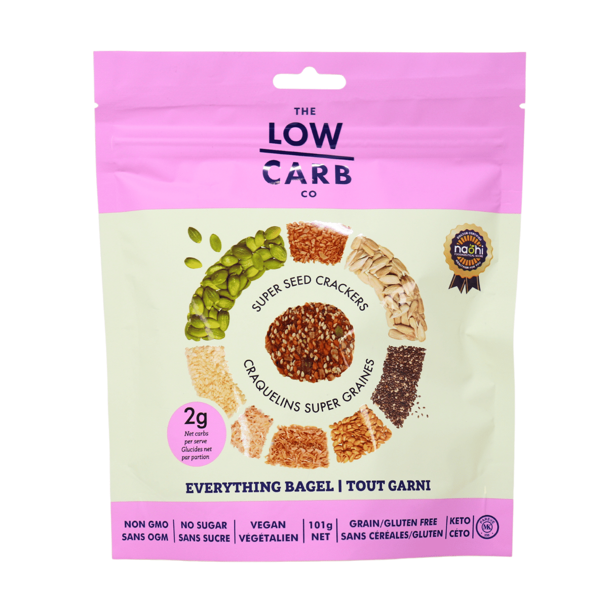 The Low Carb Co Artisan Super Seed Keto Crackers Everything Bagel, 101g