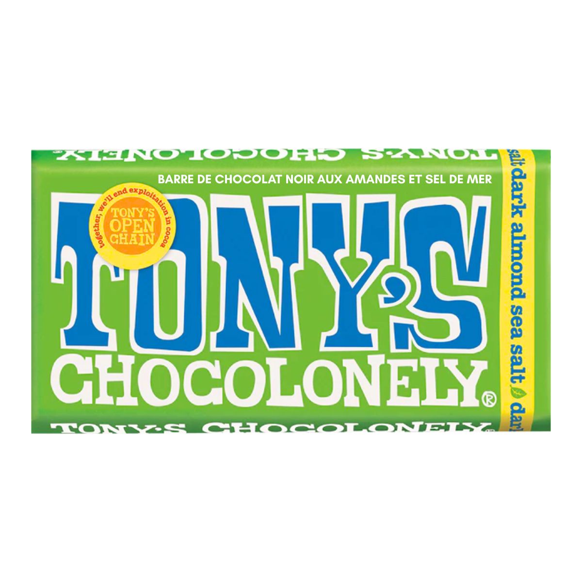Tony's Chocolonely Dark Chocolate Almond Sea Salt, 180g