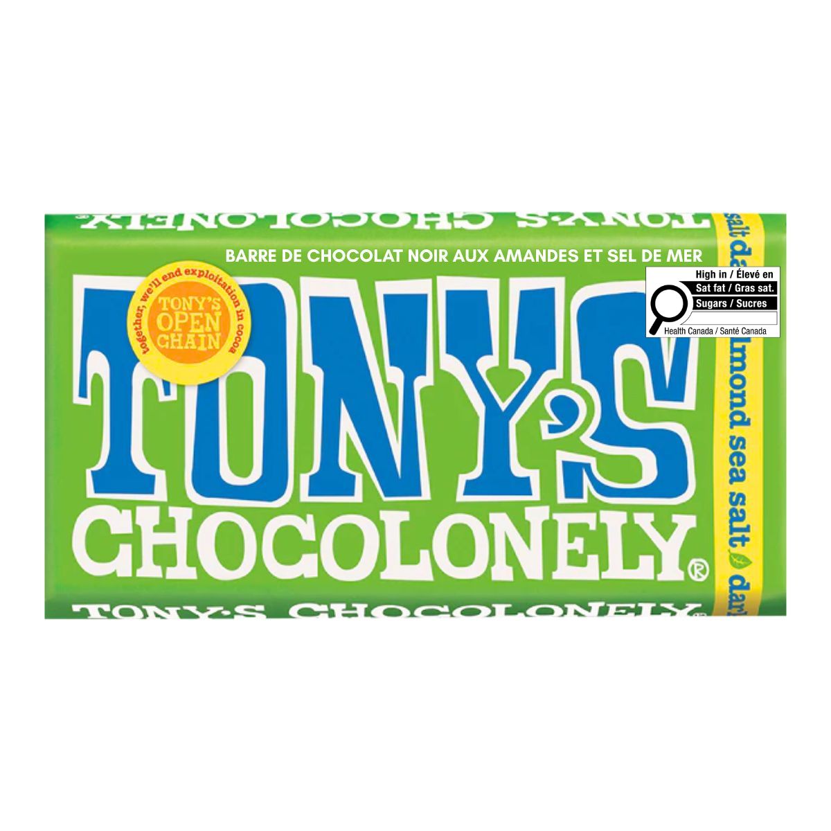 Tony's Chocolonely Dark Chocolate Almond Sea Salt, 180g