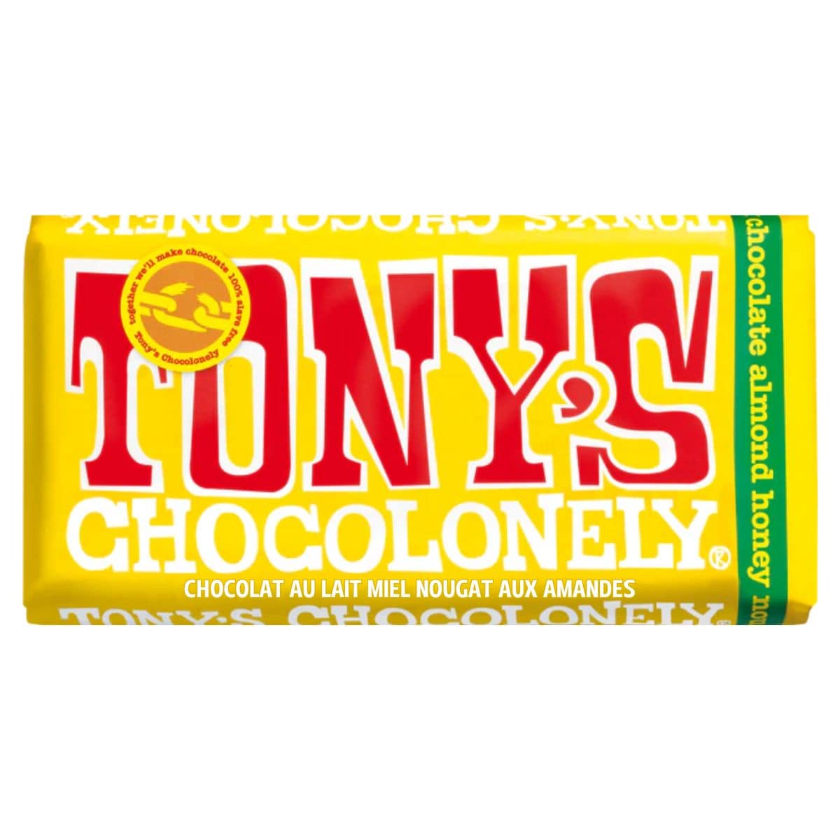 Tony's Chocolonely Milk Chocolate Honey Almond Nougat, 180g