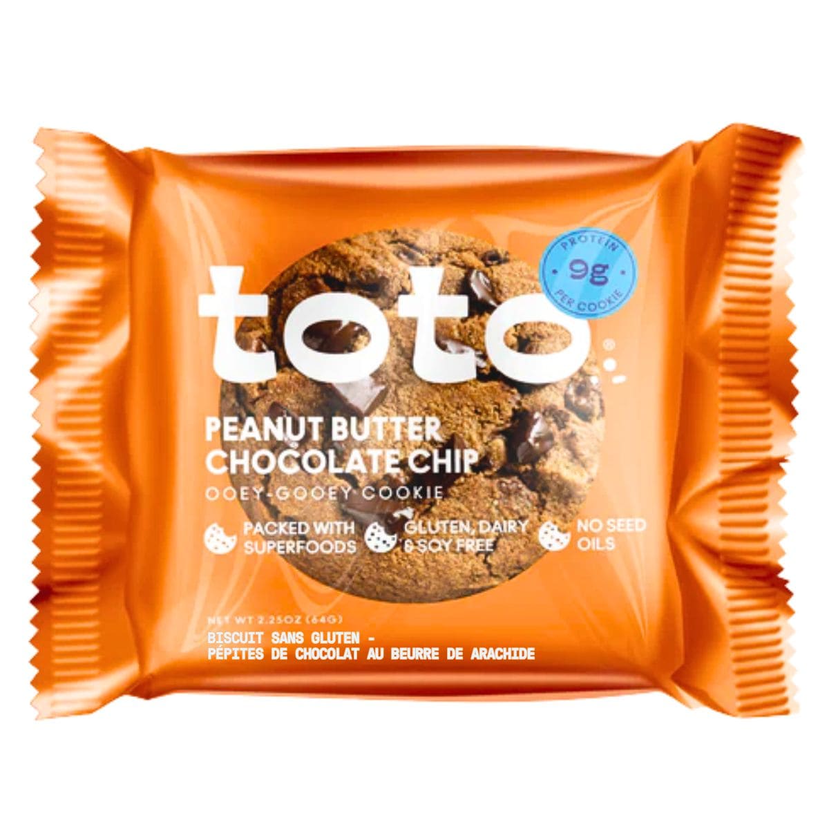 Toto Gluten-Free Protein Cookie Peanut Butter Chocolate Chip, 64g