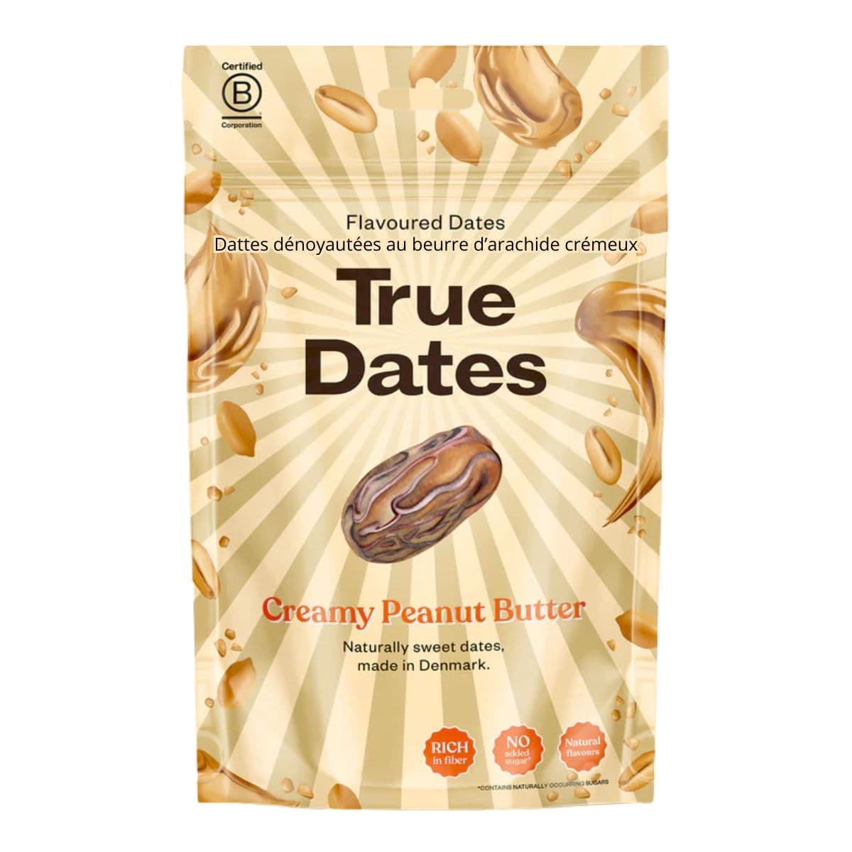 True Dates Flavoured Date Snacks Creamy Peanut Butter, 100g