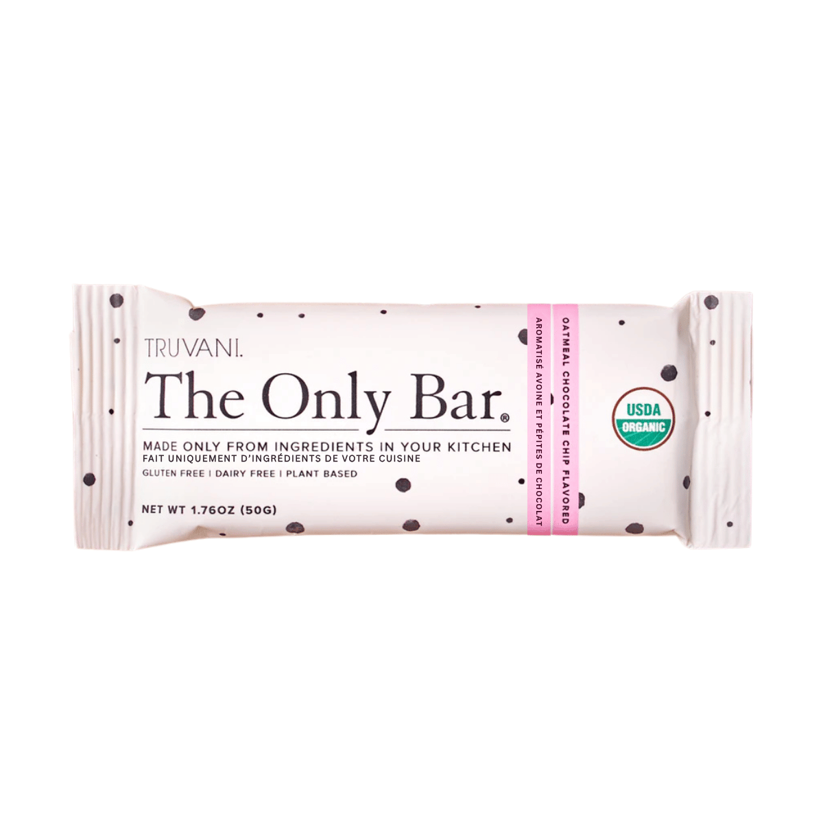 TRUVANI The Only Bar Gluten-Free Snack Bar Oatmeal Chocolate Chip Cookie, 50g