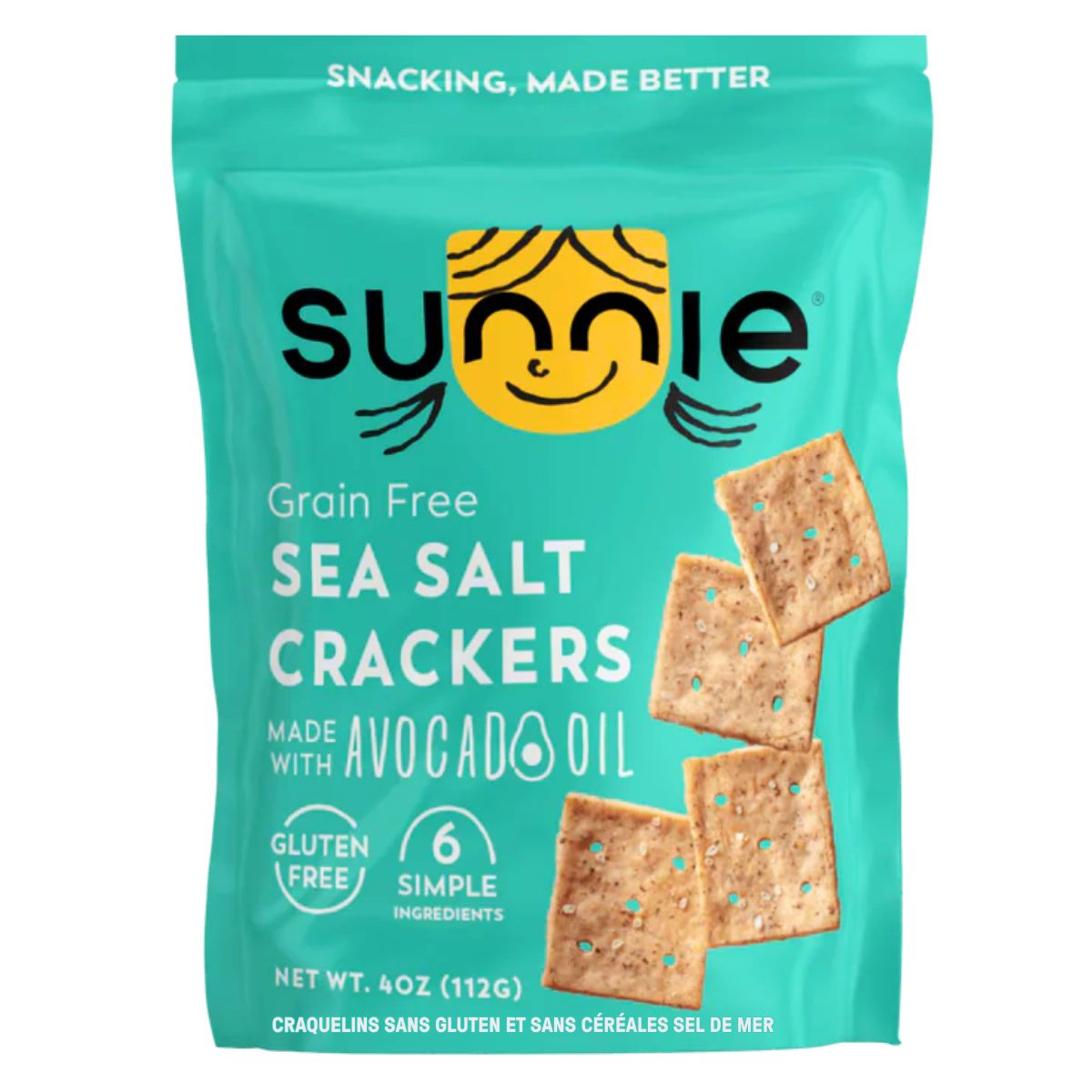 Sunnie Snacks Gluten-Free Grain Free Crackers Sea Salt, 112g