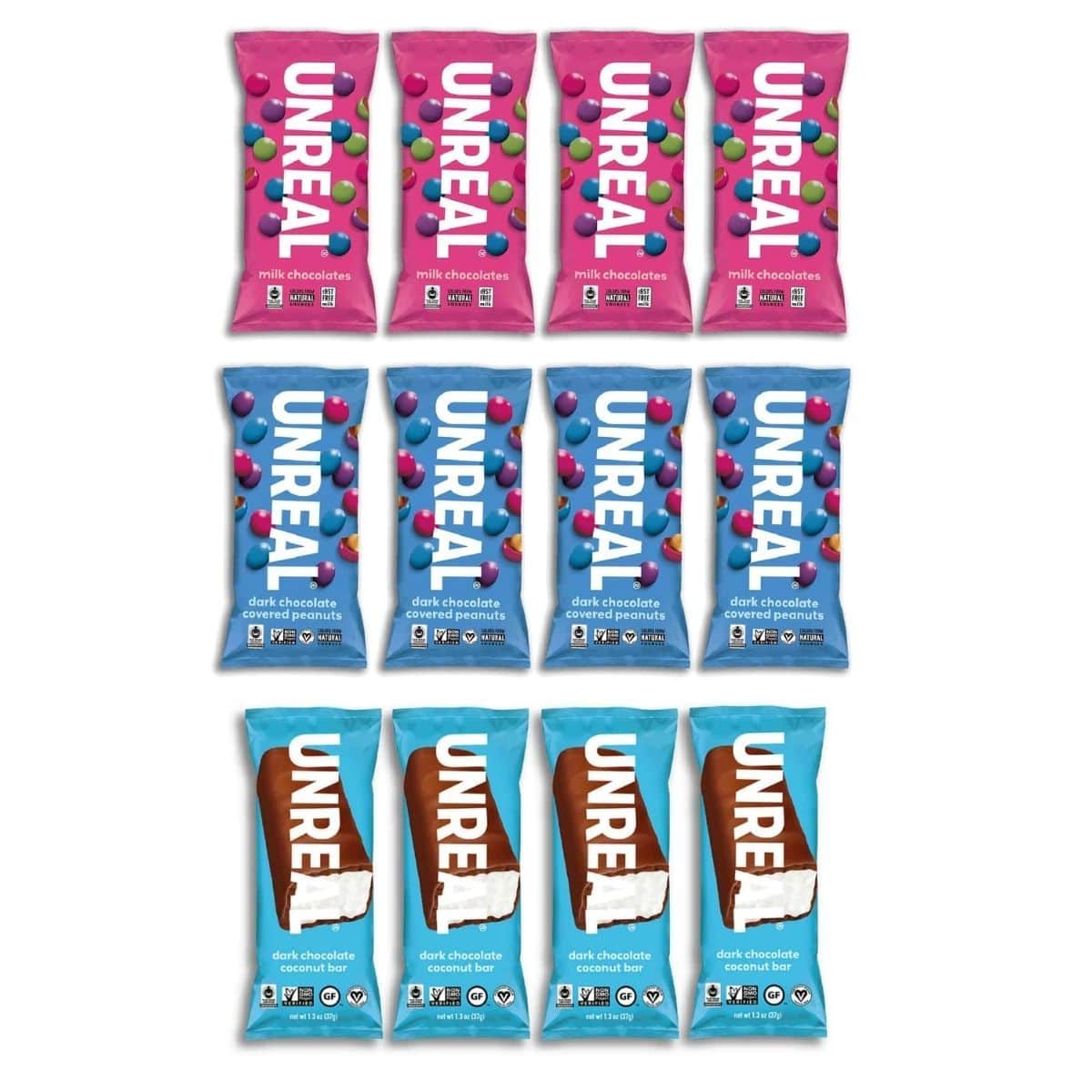 Unreal Chocolates Variety Pack, 12 Packs