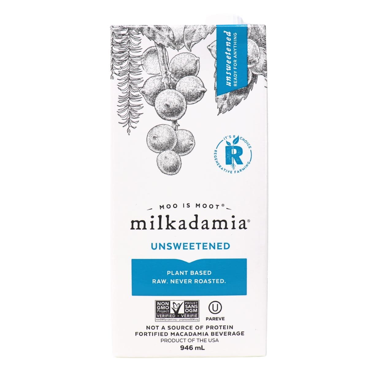 Milkadamia Unsweetened Macadamia Milk, 946mL