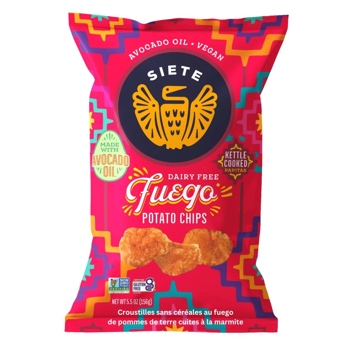Siete Grain-Free Kettle Cooked Potato Chips Fuego, 156g