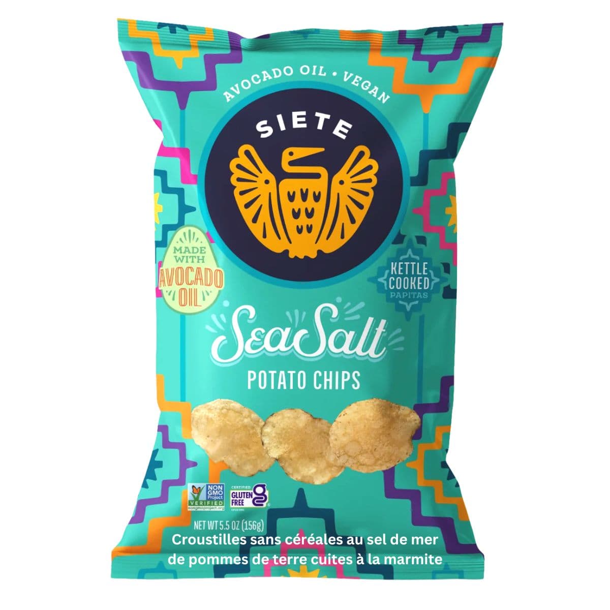 Siete Grain-Free Kettle Cooked Potato Chips Sea Salt, 156g