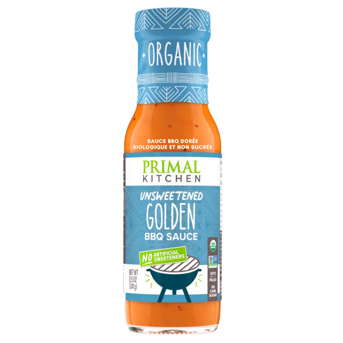 Primal Kitchen Organic &amp; Unsweetened Golden BBQ Sauce, 241g