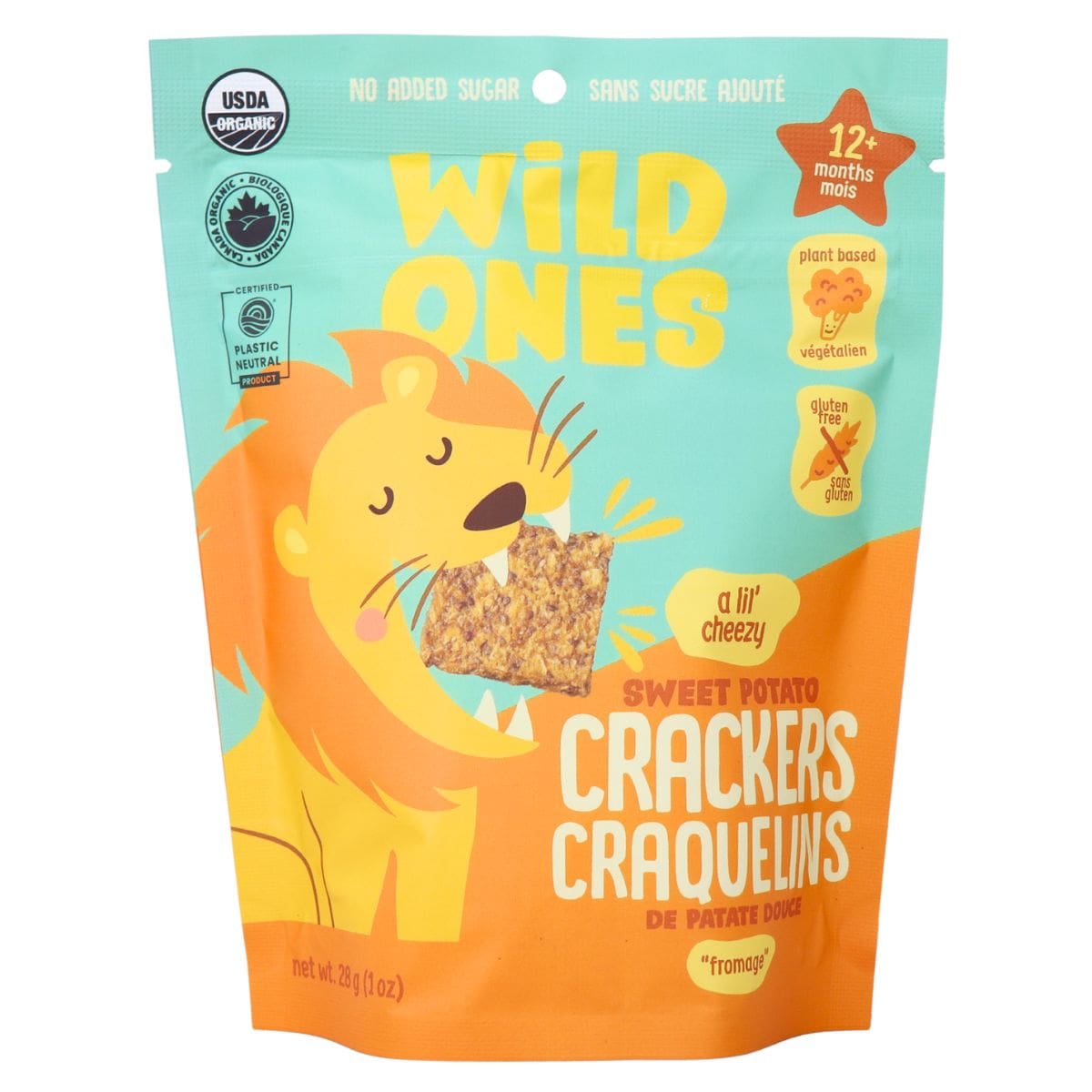 Wild Ones Organic Sweet Potato Crackers A Lil’ Cheezy, 28 g