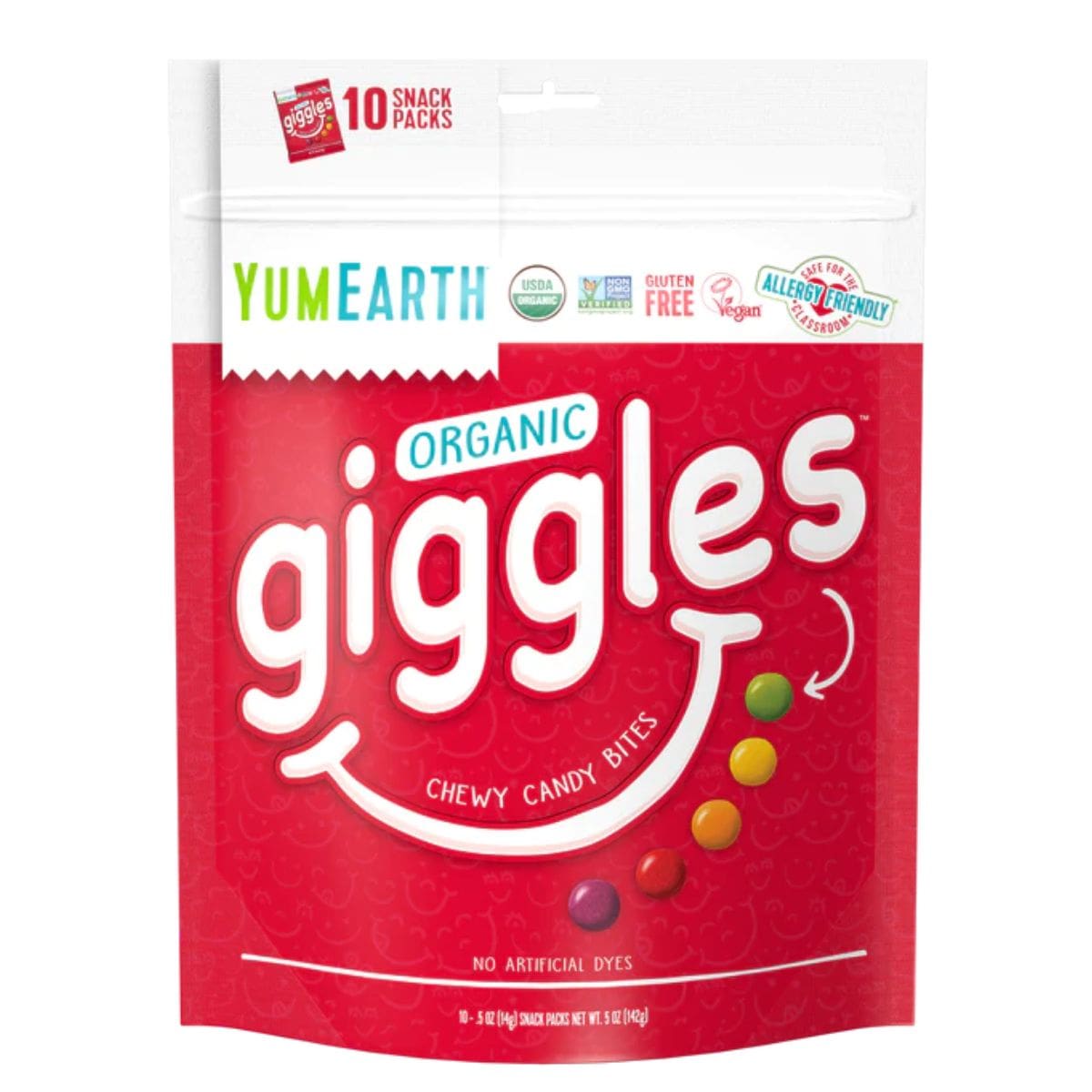 YumEarth Organic Giggles Chewy Candy Bites, 10 Packs