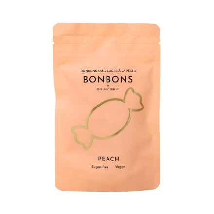 OH MY GUM! Sugar-Free Bonbons Peach Front