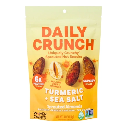 Daily Crunch Sprouted Almonds Turmeric + Sea Salt Front