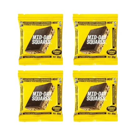 Front of Midday Squares Cookie Dough Functional Chocolate 4 Pack