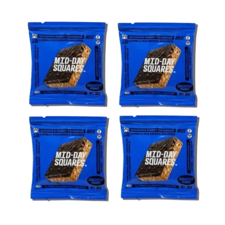 Front of Mid-Day Squares Crunchy Peanut Functional Chocolate Bar