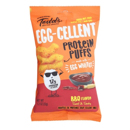 Todd’s Better Snacks Egg-Cellent Protein Puffs BBQ Front