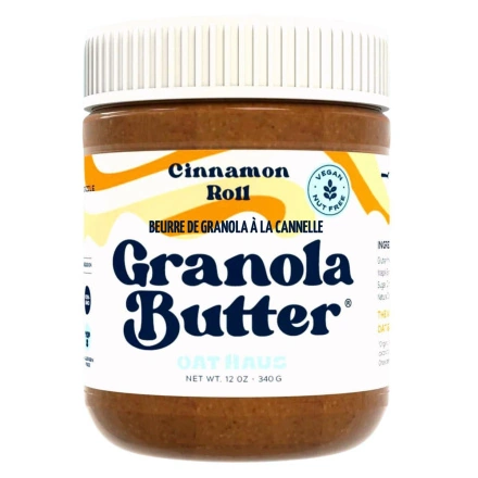 Front of Oat Haus Granola Butter Cinnamon Roll - Oat Butter - Nut Free Spread -  School Safe Spread
