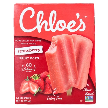 Chloe’s Real Fruit Pops Strawberry Front