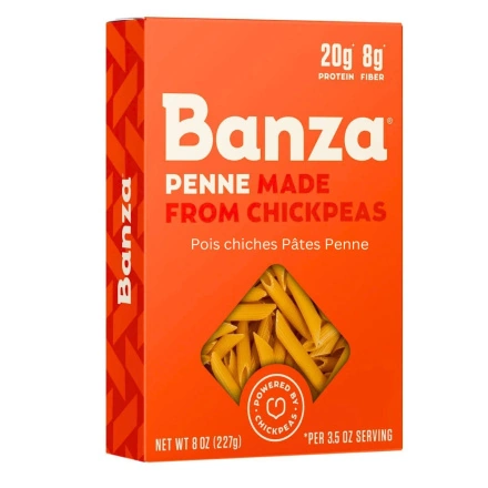 Front of Banza Chickpea Pasta Penne, 227g
