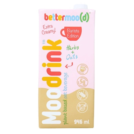 Front of Bettermood Plant Based Milk Fortified Plant Based Milk Barista Oat Milk
