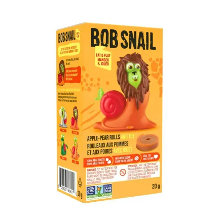 Front of Bob Snail Dried Fruit Snack Fruit Roll Ups With Surprise Toy - No Added Sugar Fruit Snacks - Natural Fruit Snacks - Fruit Snacks For Kids