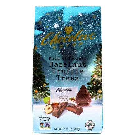 Front of Chocolove XO 33% Milk Chocolate Hazelnut Truffle