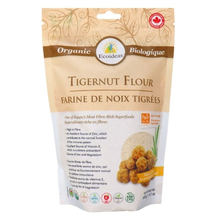 Front of Ecoideas Organic Tigernut Flour - High Fiber Flour, Fair Trade Flour, Gluten Free Flour