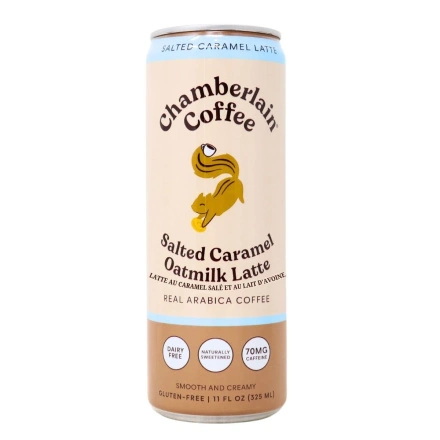 Front of Chamberlain Coffee - Chamberlain Coffee Canada - Emma Chamberlain Coffee - Salted Caramel Latte