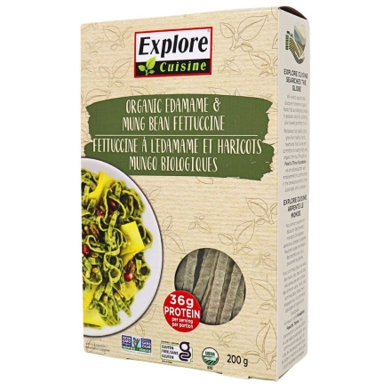 Front of Explore Cuisine Organic High Protein Edamame & Mung Bean Fettuccine