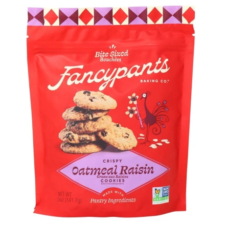 Fancypants Bite-Sized Crispy Cookies Oatmeal Raisin Canada Front