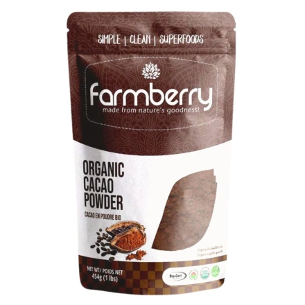 Front of Farmberry Organic Cacao Powder