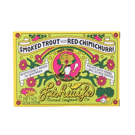 Fishwife Tinned Fish Smoked Trout with Red Chimichurri Front