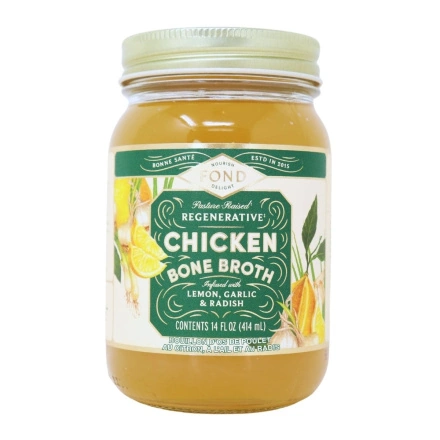 FOND Pasture-Raised Chicken Bone Broth Lemon, Garlic & Radish Canada Front