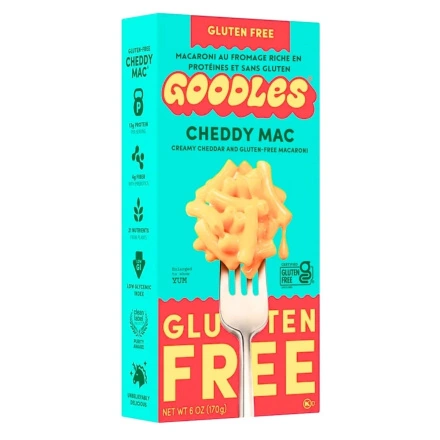 Front of Goodles Protein Mac And Cheese Gluten-Free Mac And Cheese Cheddy Mac